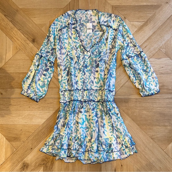 NEW WITH TAGS!  Poupette St. Barth Ilona mini dress in Blue Esterel Sz. S - Picture 2 of 7